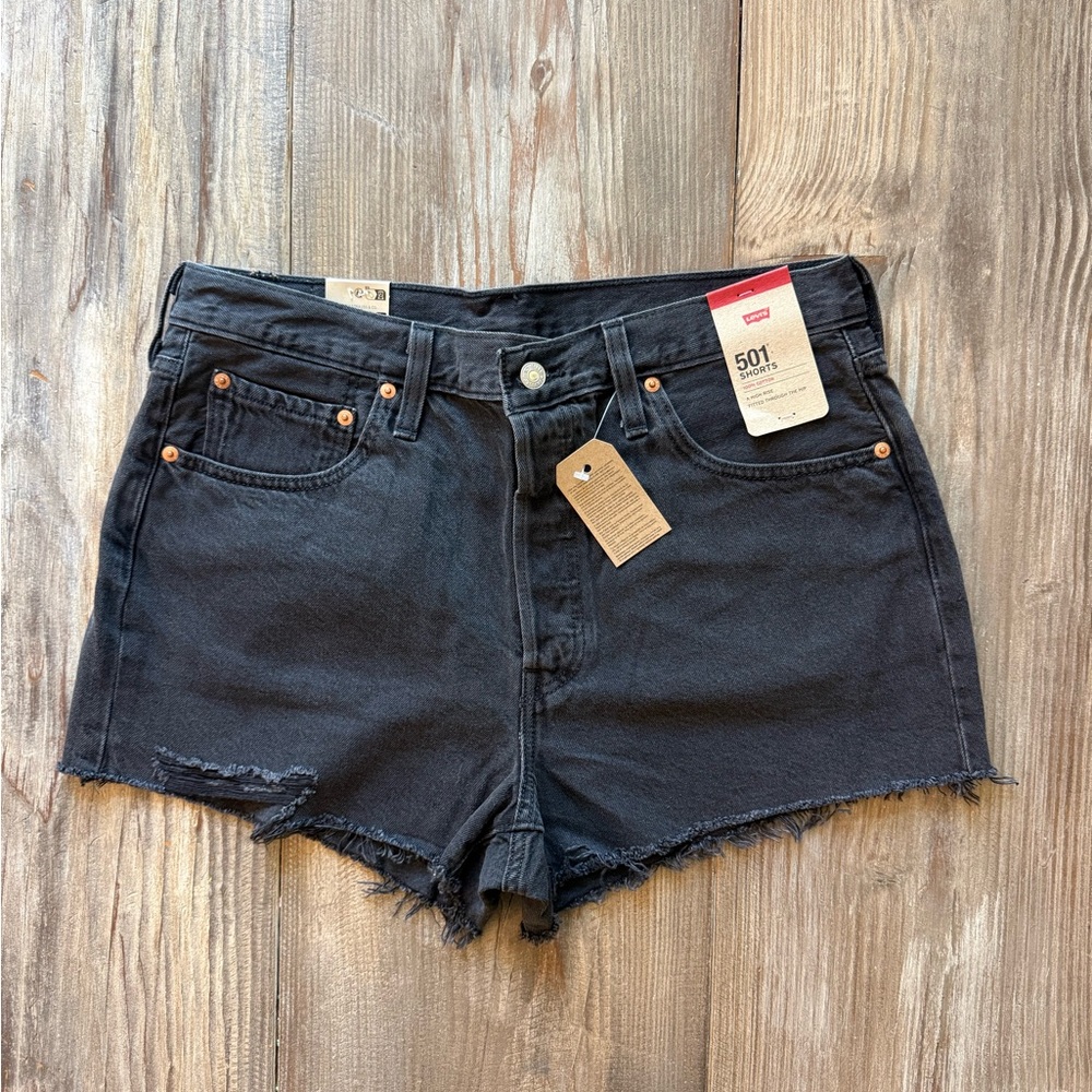 Levi’s 501 Original High Rise Shorts Black Size 32 NWT